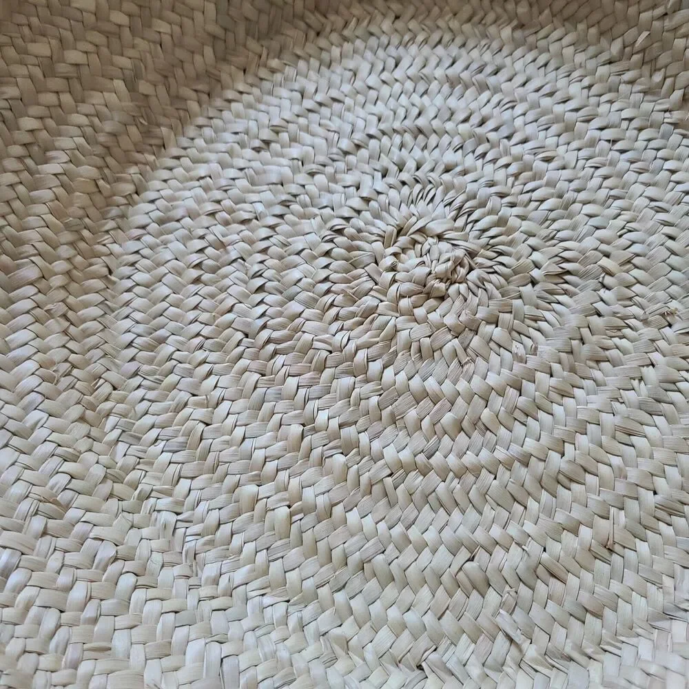 set (2) Sahbi Culture Moroccan Palm Leaf Berber Platters Baskets 22